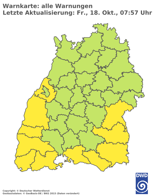 Aktuelle Wetterwarnungen für  Tübingen